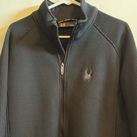 Spyder Black Zip Up Sweater with Athletic Style - Picture 5 of 9